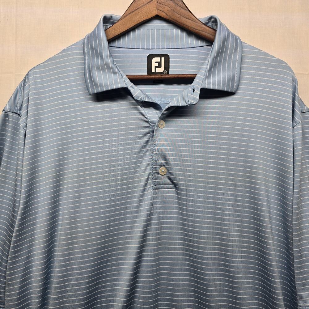 FootJoy Shirt Mens XXL Athletic Fit Short Sleeve‎ Golf Polo Performance Striped
